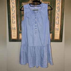 Crown & Ivy Chambray Drop Waist Dress - Size Small